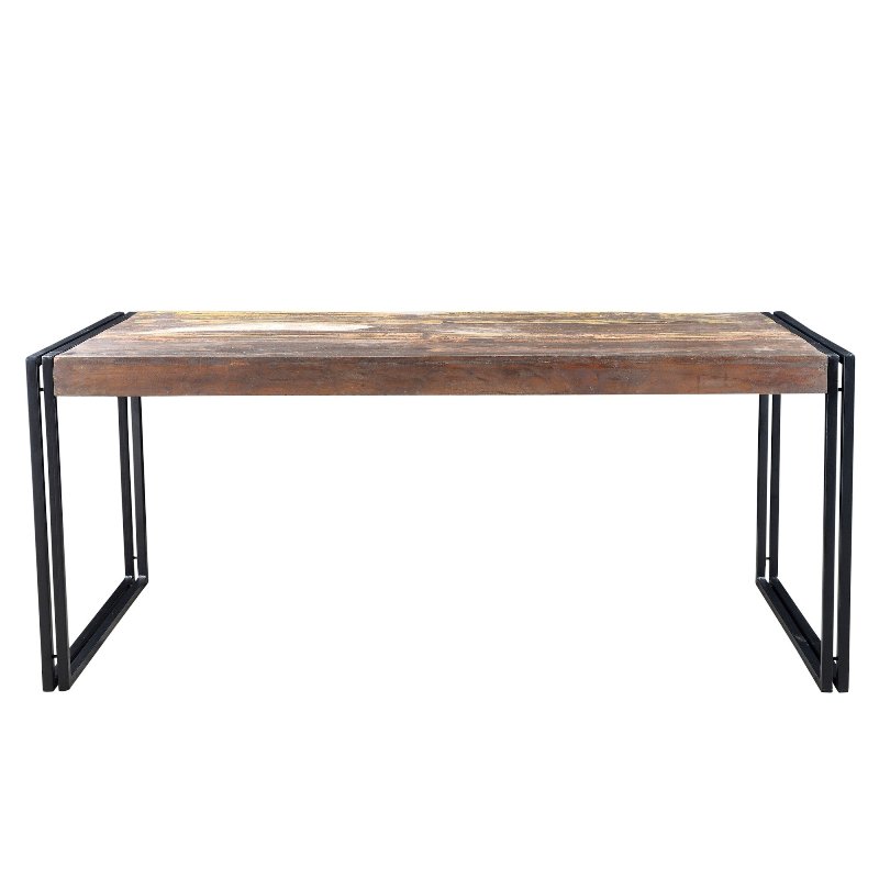 Handmade Timbergirl Old Reclaimed Wood Dining Table with Iron Legs